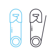 safety pin line icon, outline symbol, vector illustration, concept sign