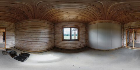 An empty white room without furniture. Full spherical Hdri Panorama 360 degrees in the inner room...