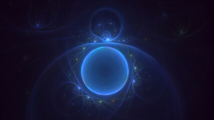 3D rendering abstract multicolor fractal light background