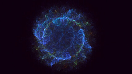 3D rendering abstract multicolor fractal light background