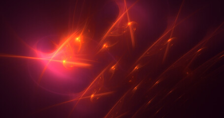 3D rendering abstract multicolor fractal light background