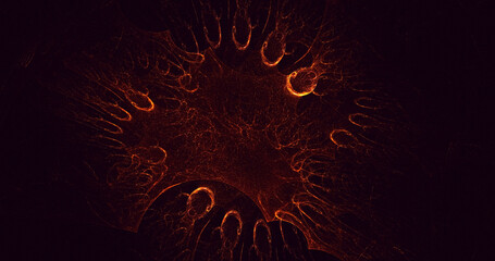 3D rendering abstract multicolor fractal light background