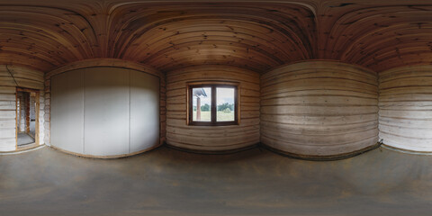 An empty white room without furniture. Full spherical Hdri Panorama 360 degrees in the inner room...