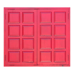 red wooden window isolation