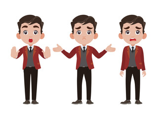 Fototapeta premium Business person in different positions set 