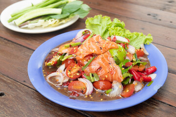 Spicy Salmon Salad, Thai Style