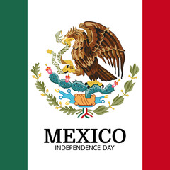 Vector Illustration of  Mexico Independence Day.  Coat of arms. 
