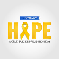 Vector Illustration of World suicide prevention day. Hope
 - obrazy, fototapety, plakaty