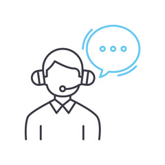 operator line icon, outline symbol, vector illustration, concept sign