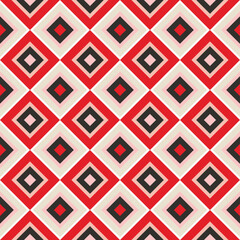 Abstract Diagonal Squares Diamond Shaped Geometric Retro Pattern Trendy Fashion Colors Perfect for Allover Fabric Print or Wrapping Paper