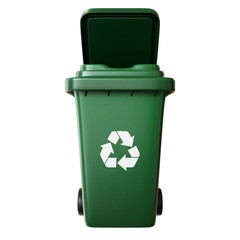 3d green trash can