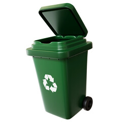 3d green trash can