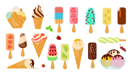 Big bundle of Popsicles and ice cream cones