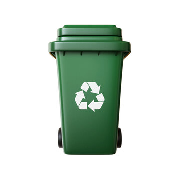 3d green trash can