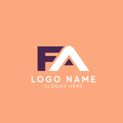 Initial Monogram Letter FA Logo Design Vector Template.