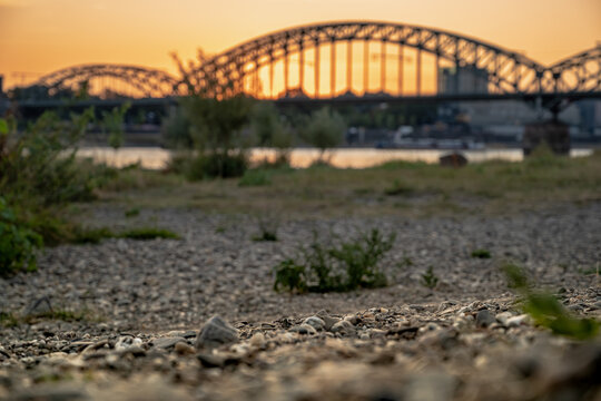 Cologne germany dry rhine