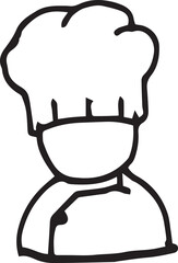 line drawing chef