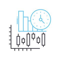 stock exchange line icon, outline symbol, vector illustration, concept sign