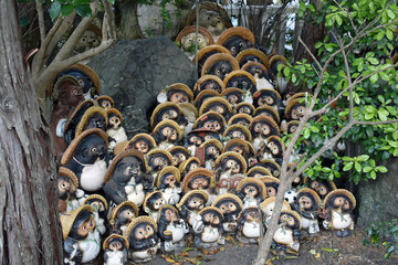 信楽焼のたぬきたち