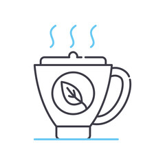 tea line icon, outline symbol, vector illustration, concept sign