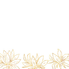 Gold flower hand drawn illustration