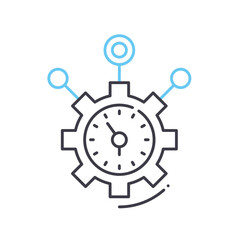 time management concept line icon, outline symbol, vector illustration, concept sign