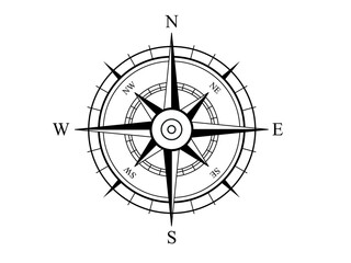 Wind Rose. Vector compass on an isolated background. Direction North, West, South, East. Vector symbol.
 - obrazy, fototapety, plakaty