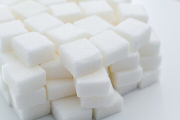 Background of many sugar cubes