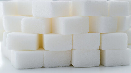 Background of many sugar cubes