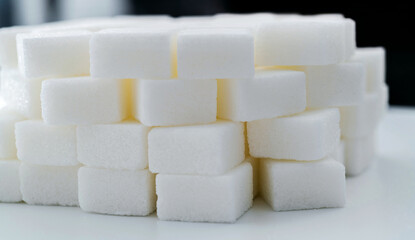 Background of many sugar cubes