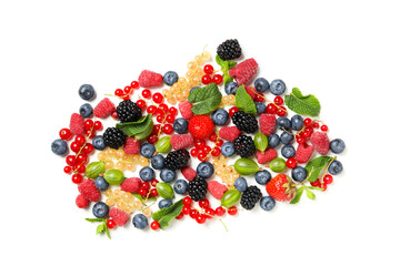 Concept of fresh food, fresh tasty berries