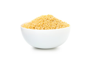 Bowl of ptitim isolated on white background