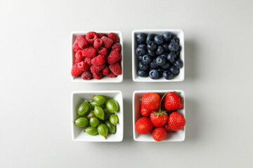 Concept of fresh food, berries, top view