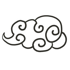 oriental cloud line drawing