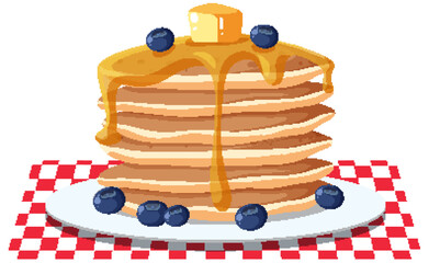 Blueberry pancake with melted butter