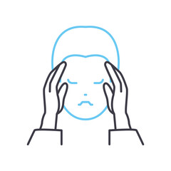 headache line icon, outline symbol, vector illustration, concept sign