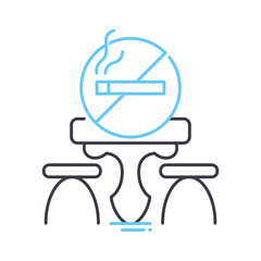 Obraz premium no smoking area line icon, outline symbol, vector illustration, concept sign