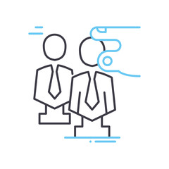 human resource choice line icon, outline symbol, vector illustration, concept sign