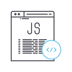 javascript line icon, outline symbol, vector illustration, concept sign