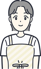 シンプルな笑顔の主婦のイラスト素材