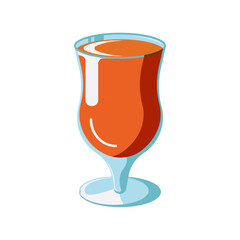 A glass of carrot juice. Healthy food concept. Diet. Detox. Fresh juice vector illustration isolated on white background.