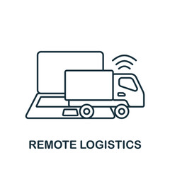 Remote Logistics icon. Line simple Industry 4.0 icon for templates, web design and infographics