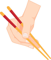 Hand holding chopsticks drawing