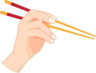 Hand holding chopsticks drawing