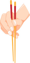 Hand holding chopsticks drawing