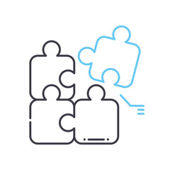 Obraz premium puzzle line icon, outline symbol, vector illustration, concept sign