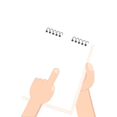 Hand Holding Paper Book Using Left Handed One Single Tap 