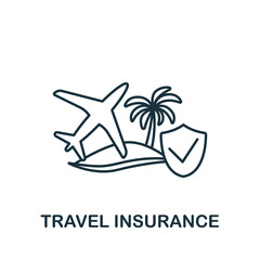 Travel Insurance icon. Line simple Insurance icon for templates, web design and infographics