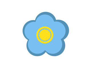 Flat blue flower (camomile) icon. Nature, parks. Vector