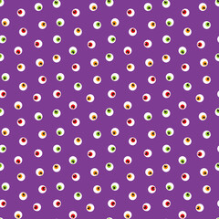 目玉 パターン ドット パープル
